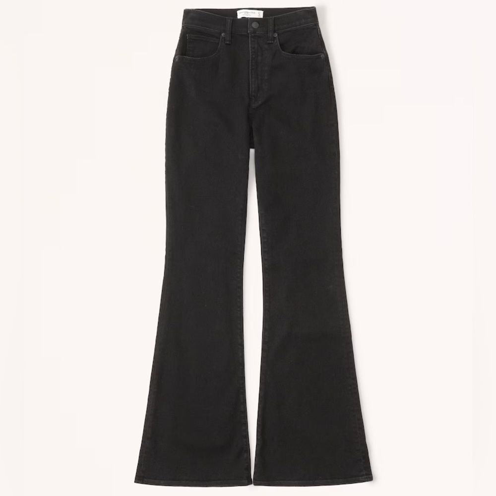 Abercrombie & Fitch Black Ultra High Rise Flare Jeans